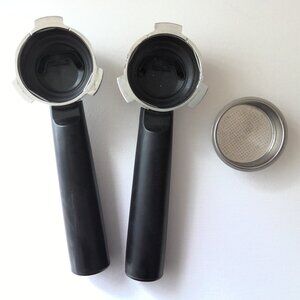 Krups XP2070 Coffee & Espresso 2 Portafilter Holders & One 2 Cup Basket EUC